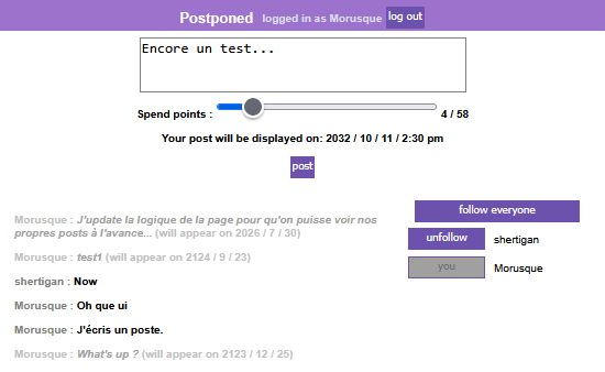 Postponed screenshot